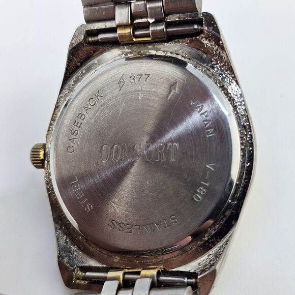 VTG Cosort Men's Watch 36MM Gold Dial Two Tone Band Up to 8" New Battery - Picture 7 of 15